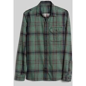 Gap Mens XL Green Twill Plaid Button Down Long Sleeve Cotton Comfort Outdoor
